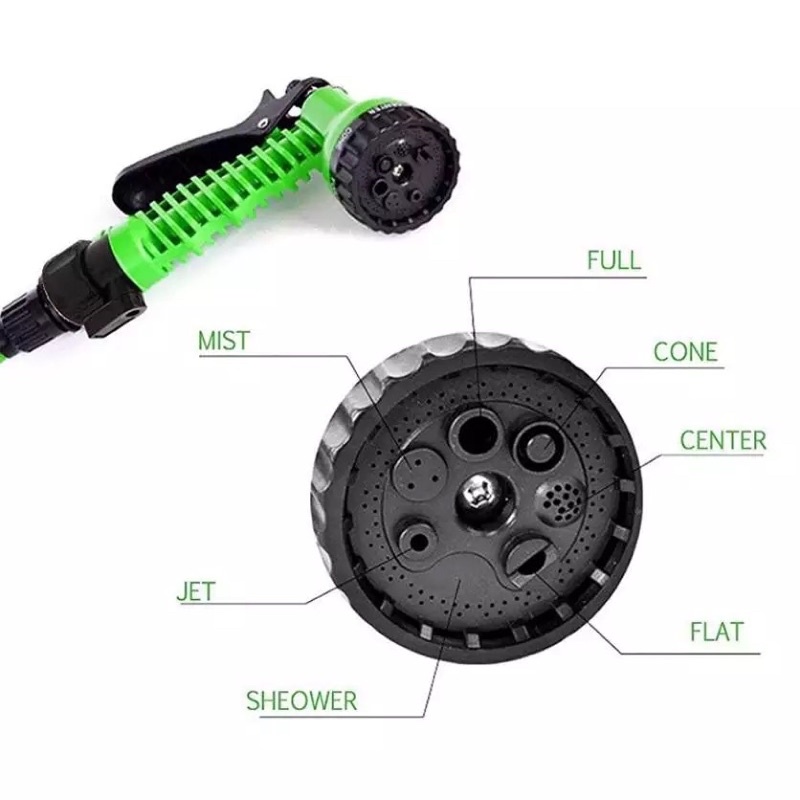 สายยางรดน้ำต้นไม้ สายยางฉีดน้ำยืดหดได้ สามารถปรับหัวฉีดได้ 7รูปแบบ [ความยาว 15เมตร] - รูปที่ 4
