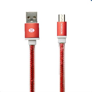 Vorson สาย Micro USB สำหรับ Android เเละอุปกรณ์อื่นที่รองรับ (Red)