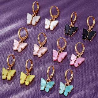 New Fashion Women Butterfly Drop Earrings Animal Sweet Colorful Acrylic Earrings 2020 Statement Girls Party Jewelry Gift