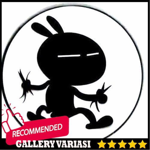 Tuzki Ngel สติ๊กเกอร์ตัดน่ารัก - สีดํา 12ซม. (ใส)