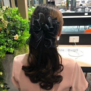 หางม้าแบบกิ๊บ (มีโบว์ริบบิ้นสวยๆมาในตัว) รุ่น 77/608 #หางม้าหนีบ