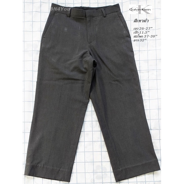 Calvin Klein(CK)Regular Pantsกางเกงทำงาน -สีเทาดำ ไซส์ 26-27"(สภาพเหมือนใหม่)