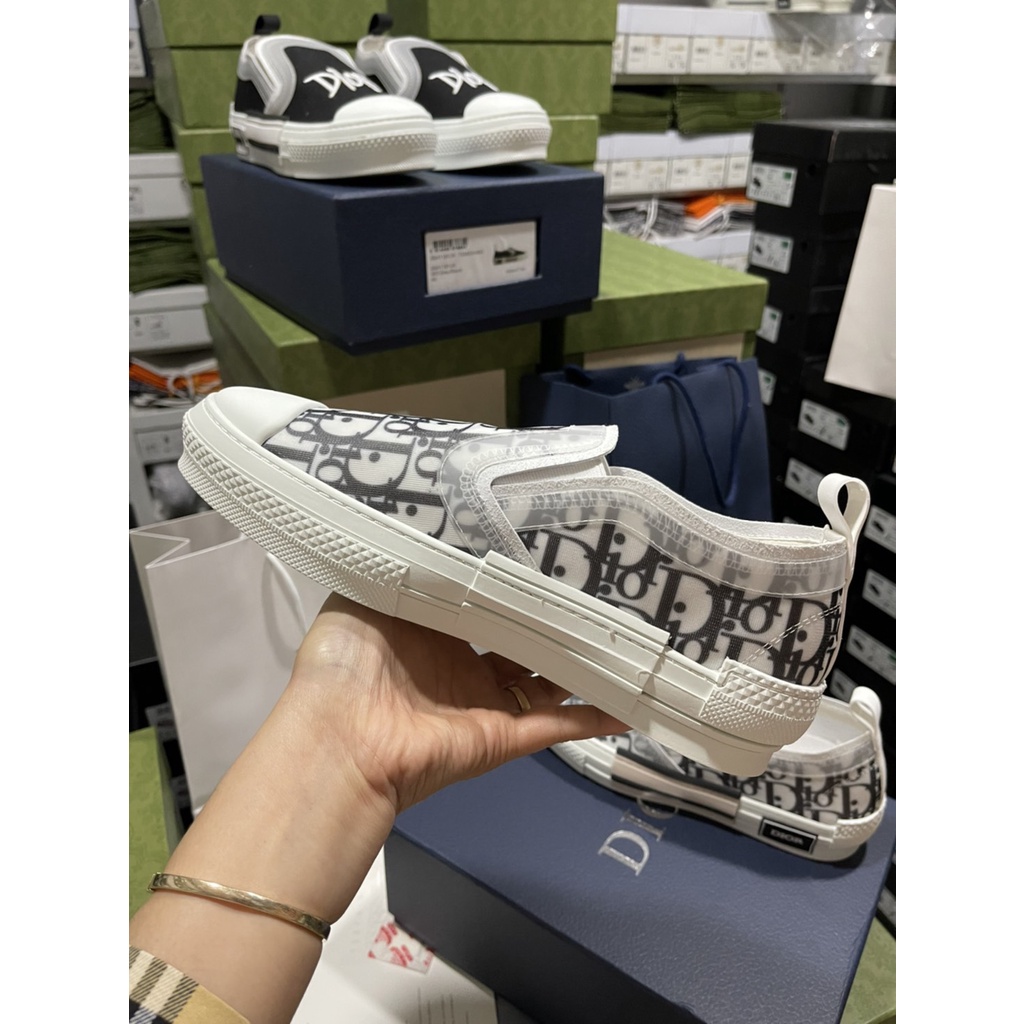 D*OR x SHAWN STUSSY B23 Slip-On Sneaker (สีเทา) ไซส์ 40--45 รองเท้าผ้าใบ แบบสวม พร้อมส่ง🚛✔