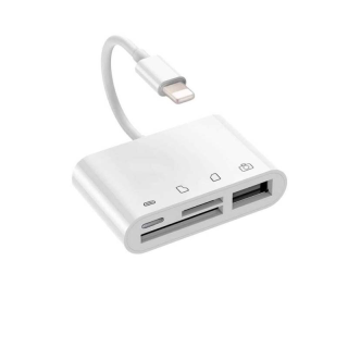 [OTG Adapter] 4 in 1 OTG 8 PIN to USB / Memory Card สำหรับ iP / iPD รองรับการโอนถ่ายข้อมูลจาก กล้อง USB Flash Drive