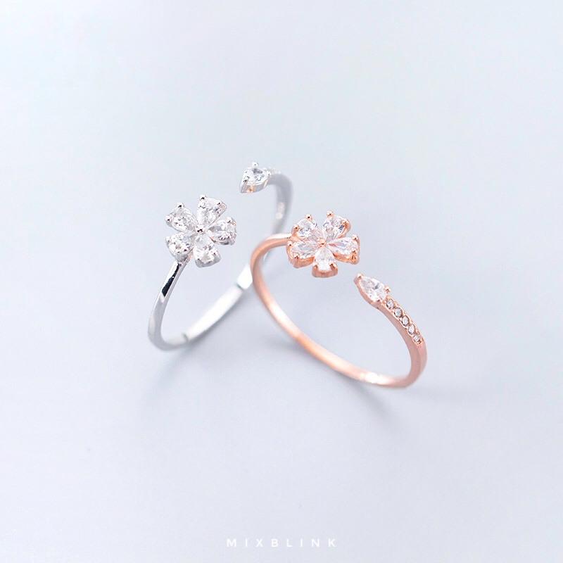 แหวน เงินแท้ 92.5% ส่งฟรี EMS ♡ รุ่น Blossom ♡ -  ( #P8 )