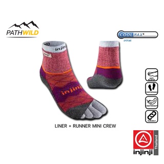 ถุงเท้า INJINJI WOMEN LINER + RUNNER MINI CREW LW COOLMAX