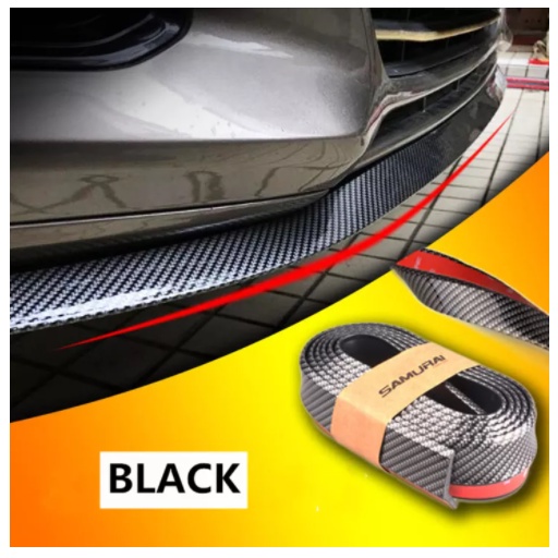 Samurai ลิ้นยางกันกระแทก ลิ้นยางซามูไร กาว 3M สีเคฟล่าดำ ยาง EPDM แท้100% ความยาว 2.5 เมตร สีแคพล่า-