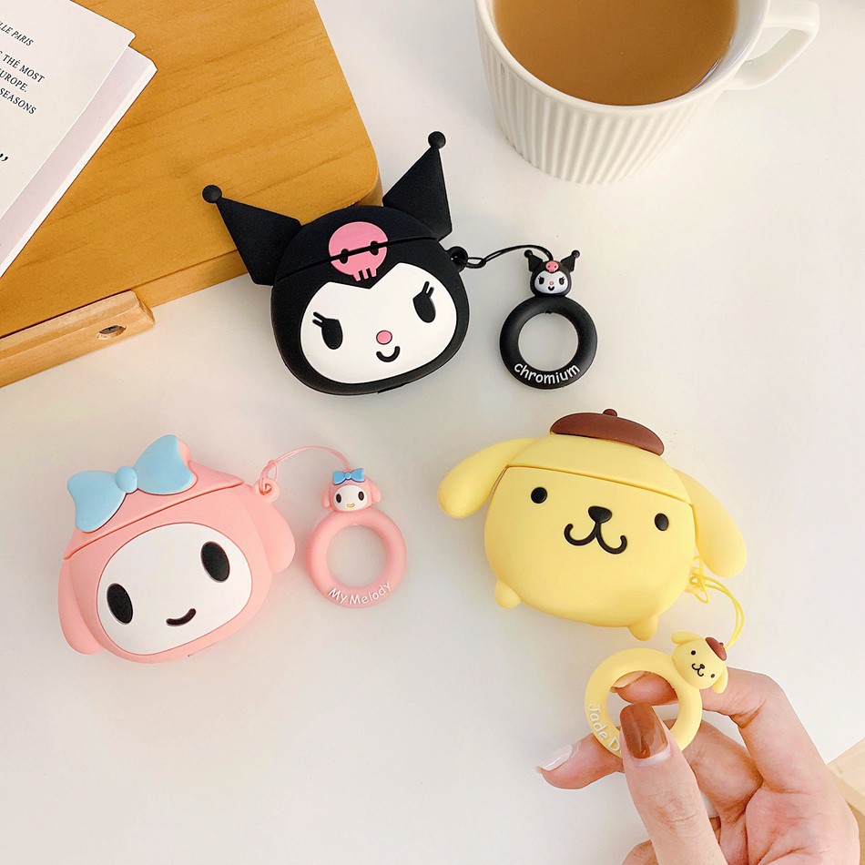 Airpods 4 กรณีการ์ตูน Sanrio Melody Kuromi Pompom purin สําหรับ airpods 1 2 3 pro gen 2 ฝาครอบกันกระแทก