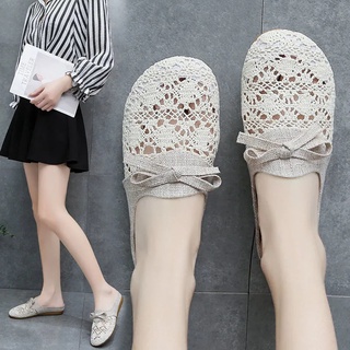 Lanceshoes Kasut Perempuan รองเท้าส้นแบน ผ้าตาข่าย ระบายอากาศ กันลื่น แฟชั่นสําหรับผู้หญิง