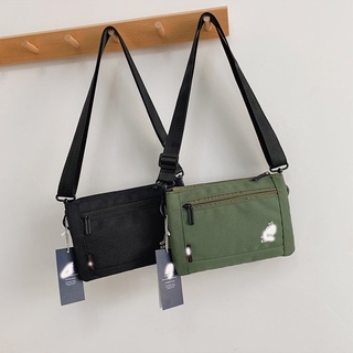 พร้อมส่ง กระเป๋าคาดอก ผ้าแคนวาส ไนล่อน ทรงสี่เหลี่ยม ขนาดเล็ก แต่งซิป น่ารัก เรียบง่าย สําหรับใส่เหรียญ พร็อพถ่ายรูป