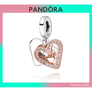 Pandora เครื่องประดับ สร้อยข้อมือ ลูกปัดวาเลนไทน์ ลายหัวใจ ของขวัญวันเกิด สําหรับผู้หญิง DIY p825