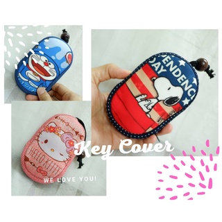 K004_ที่ครอบกุญแจผ้าพิมพ์ลาย ลายการตูน มีซิป พวงกุญแจ key cover ,key holder