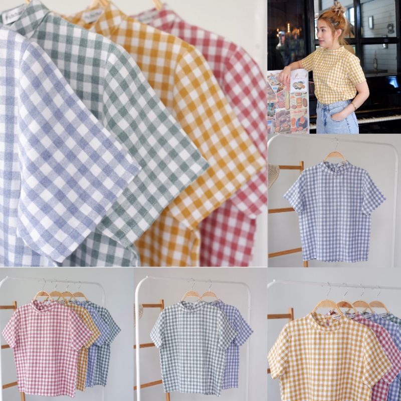 [ใส่โค้ด WWBNRY ลด40.-]เสื้อคอตั้ง-กระดุมหลัง☁Oxford&Cotton 🌥พิมพ์ลายน่ารักๆ 🐰