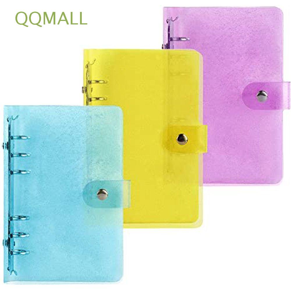 Qqmall ปกสมุดโน้ตบุ๊ก PVC นิ่ม สันห่วง 6 ห่วง อุปกรณ์การเรียน แพลนเนอร์ ปกวารสาร A5 A6 A7