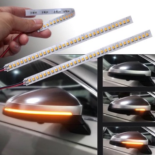 แถบไฟเลี้ยว LED DRL สําหรับติดกระจกมองหลังรถยนต์ 2 ชิ้น