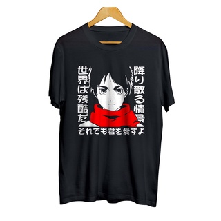 เสื้อยืดใหม่ 2022เสื้อยืด ผ้าฝ้าย 100% พิมพ์ลายอนิเมะ Akumanoko EREN CHILD ATTACK ON TITAN ยุค 30L XL  XXL 3XL