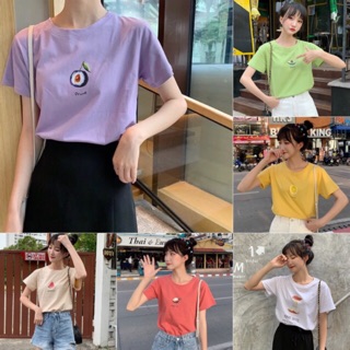 🔥🔥(พร้อมส่ง‼️)🔥🔥เสื้อยืดสไตล์เกาหลี ลายผลไม้ NO.84