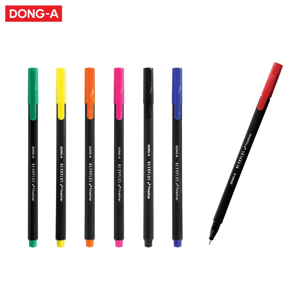 DONG-A (ดองอา) ปากกา Sign Pen หัวเข็ม ปากกาสี รหัส HEXAPLUS