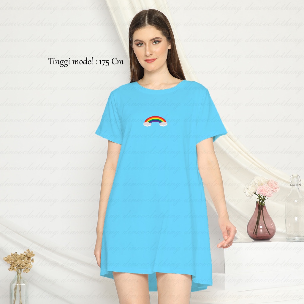 DINO CLOTHING - RAINBOW DRESS - T-SHIRT DRESS - TSHIRT DRESS - OVERSIZE TSHIRT DRESS - DRESS