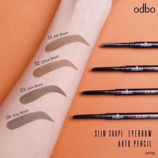 ODBO Slim Shape Eyebrow Auto Pencil 0.1g. โอดีบีโอ สลิม เชป อายบราว ออโต้ เพ็นซิล ดินสอเขียนคิ้ว แบบออโต้ OD703ถ