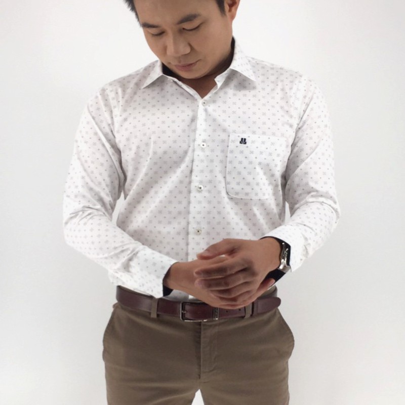 John Langford เสื้อเชิ้ตแขนยาว รุ่น 034-139S-30 สีขาว