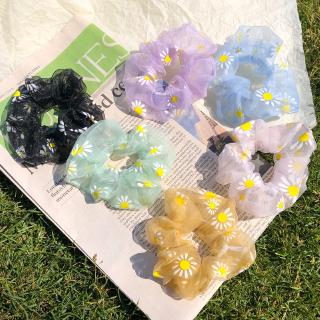 New Daisy Hair Bands Women Girls Elastic Hair Rubber Bands Gum Tie Mesh Scrunchies Organza Accessories