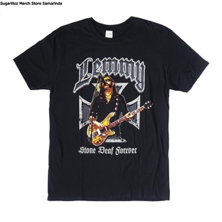 คอลูกเรือเสื้อยืดคอกลมเสื้อเชิ้ต Lemmy Iron Cross Stone Deaf Forever Band - Mผ้าฝ้ายแท้