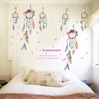 🔥พร้อมส่ง🔥 สติ๊กเกอร์ติดผนัง ต้นไม้ สติกเกอร์ติดผนัง ดอกไม้ DreamCatcher โรแมนติก Wall Sticker