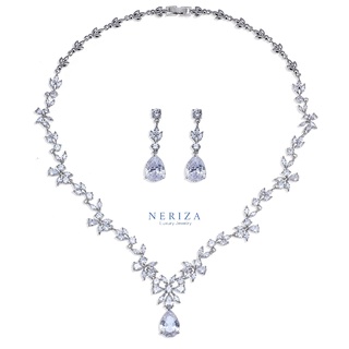 Neriza Jewelry/เครื่องประดับเจ้าสาวเพชรสังเคราะห์ รับประกันประกายไฟเทียบเท่าเพชรแท้ จัดส่งฟรีพร้อมกล่องNSW021