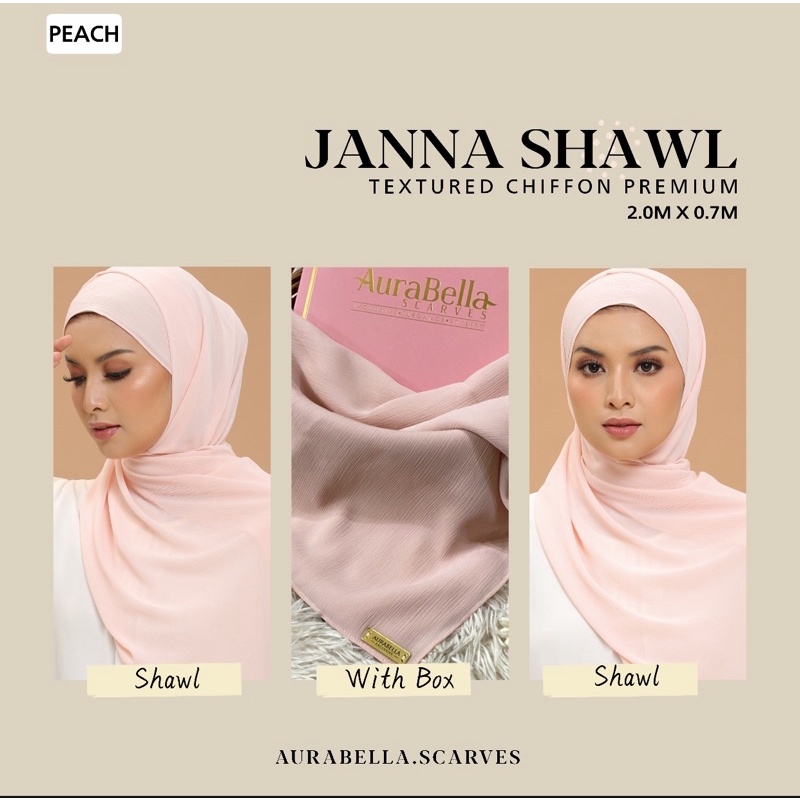 JANNA SHAWL CHIFFON คุณภาพสูง พร้อมกล่อง AURABELLA