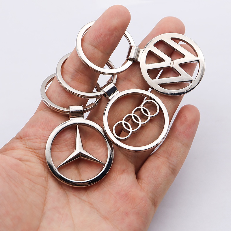 พวงกุญแจรถยนต์แฟชั่น โลโก้โลหะ 3D สําหรับ Mercedes Benz Audi Volkswagen VW