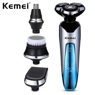 Kemei Professional 4 In1 Mens Grooming Kit Fully Washable Electric Shaver LED Display Razor Shaver Hair Clipper KM-5390