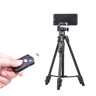 YUNTENG 6208อลูมิเนียม Tripod With 3-Way Head &amp; Bluetooth Remote + คลิปสำหรับกล้องโทรศัพท์