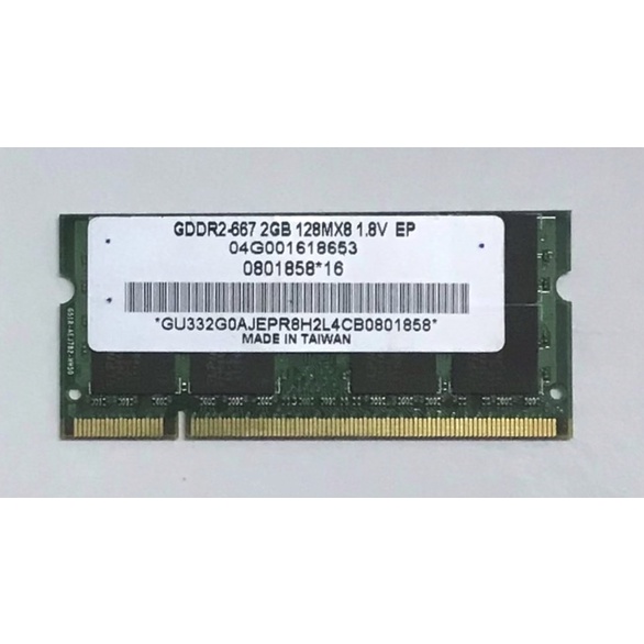 RAM Memory GDDR2-667 2GB 128MB MX8 1.8v EP 16 Ship  Notebook / Laptop
