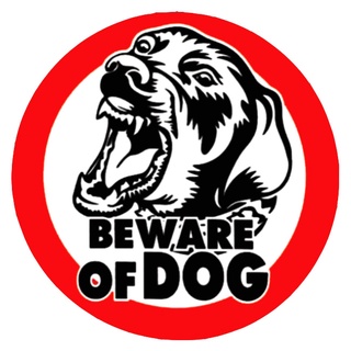 ป้ายเตือน ระวังสุนัขดุ ระวังหมากัด BEWARE of DOG ป้ายเตือน คำเตือน Attention Caution Danger ที่ส่วนบุคคล ห้ามบุกรุก