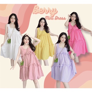 Berry Mini Dress เดรสแขนกุด ผ้าไหมอิตาลี นิ่มใส่สบาย ลุคชิลๆสดใส