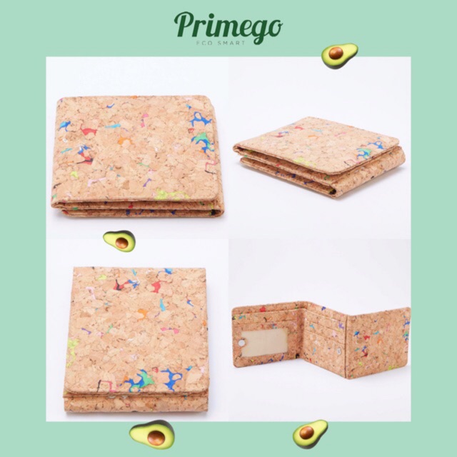 WS16C กระเป๋าสตางค์ไม้ก๊อกสั้น รุ่นซิกแซก ลายก๊อกสี (Color Cork Zixzax Short Wallet)