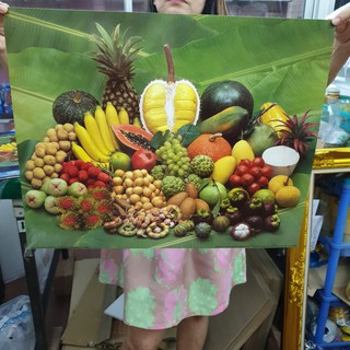 ภาพเปล่า ผลไม้ มงคล ขนาด 16x20 นิ้ว (40x50ซม.) ภาพคมชัด ไม่แตกเบลอ สีสวย สีสด