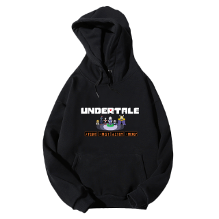 เสื้อกันหนาว มีฮู้ด แบบบาง พิมพ์ลาย Undertale Game Sans and Papyrus สําหรับผู้ชาย