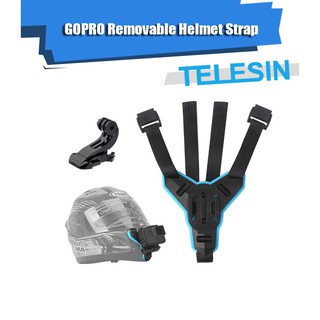 TELESIN GOPRO สายรัดคาง หมวกกันน็อค สำหรับติดกล้อง Action Camera ถอดได้ Helmet Chin Mount Helmet Strap Mount 2019