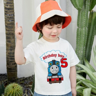 เสื้อยืด พิมพ์ลาย Thomas Boys Birthday Number 1-12 เหมาะกับของขวัญวันเกิด สําหรับเด็กผู้ชาย