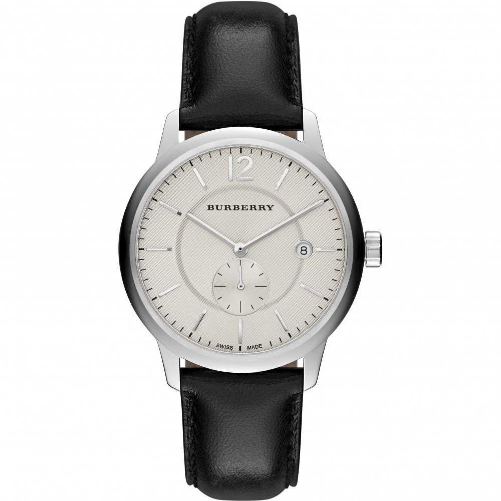 Burberry นาฬิกาข้อมือ สายหนัง สีดํา สีเบจ สไตล์คลาสสิก สําหรับผู้ชาย BU10000