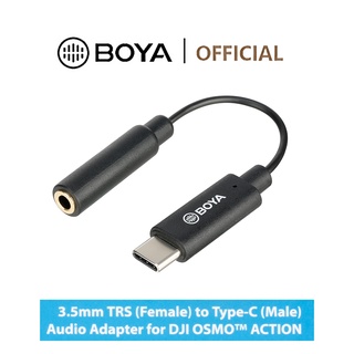 Boya BY-K7 อะแดปเตอร์เสียง 3.5 มม. TRS (ตัวเมีย) เป็น Type-C (ตัวผู้) สําหรับ DJI OSMO ACTION 1 &amp; 2