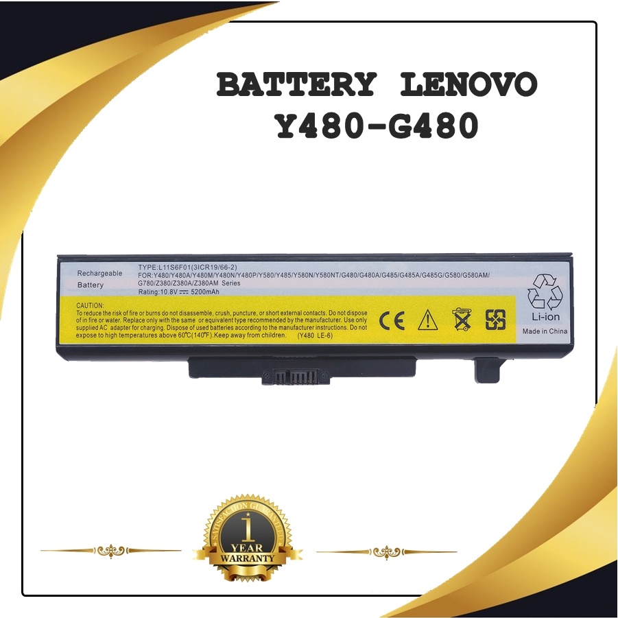 BATTERY NOTEBOOK LENOVO G480-Y480 สำหรับ LENOVO G400 G480 G580 B480 Z380 Z480 / แบตเตอรี่โน๊ตบุ๊คเลอ