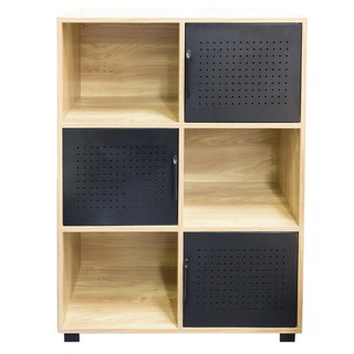 Storage cabinet CABINET FURDINI TONY TY-1832 NATURAL/BLACK Multipurpose furniture Home &amp; Furniture ตู้เก็บของ ตู้บานผสม