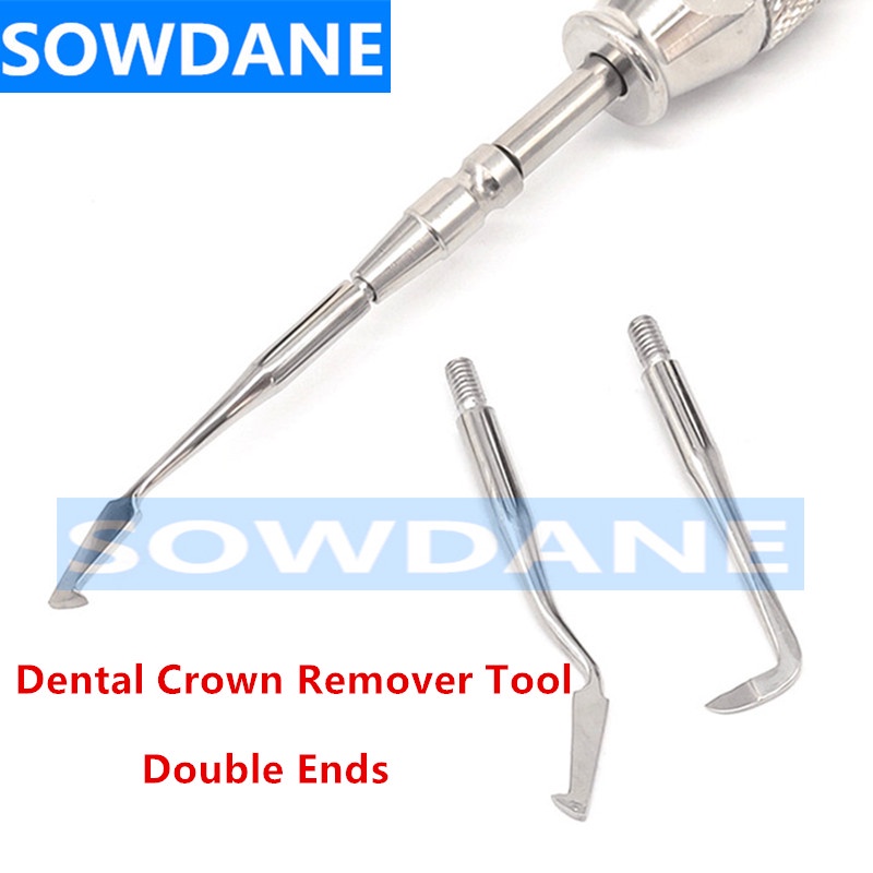 Stainless Steel Dental Orthodontic Crown Remover Tool Take off Manual Control Crown Tool with 3 Tips Lab Laboratory Ins