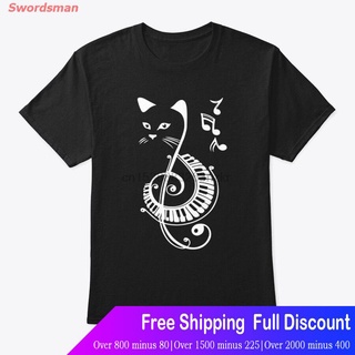 เสื้อยืดผ้าฝ้าย Swordsman เสื้อยืดกีฬา Men T Shirt Cat Piano Cat Music Instrument T Shirt T-Shirt Sports T-shirt