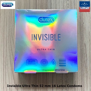 Durex® Invisible Ultra Thin 52 mm 16 Latex Condoms ดูเร็กซ์ ถุงยางอนามัย รุ่นบางเฉียบ 52 มม.