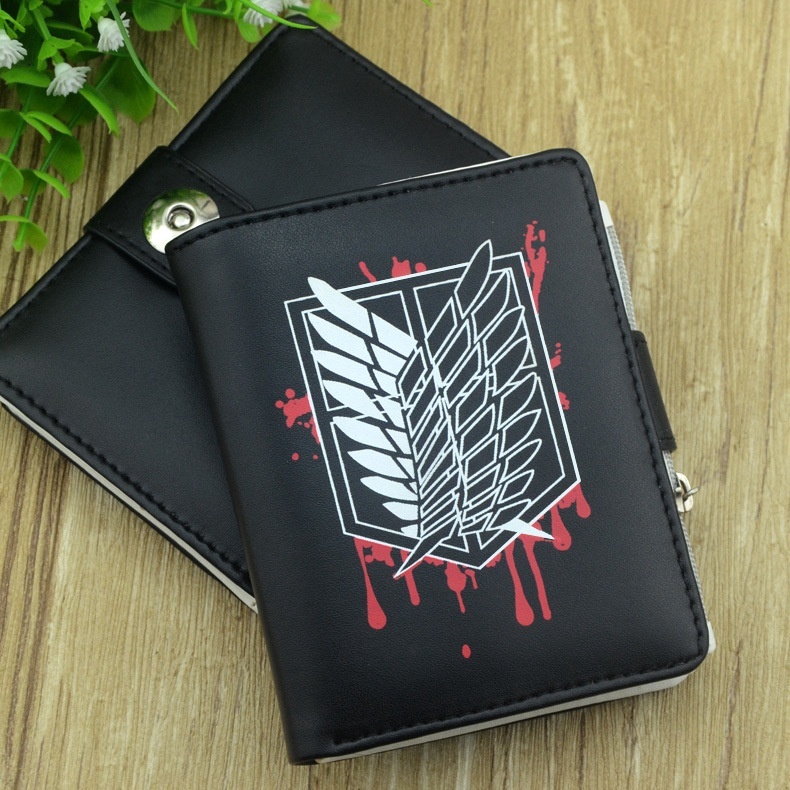 กระเป๋าสตางค์ ชนิดหนัง PU ลายการ์ตูนอนิเมะ Attack on Titan รูปที่ 2