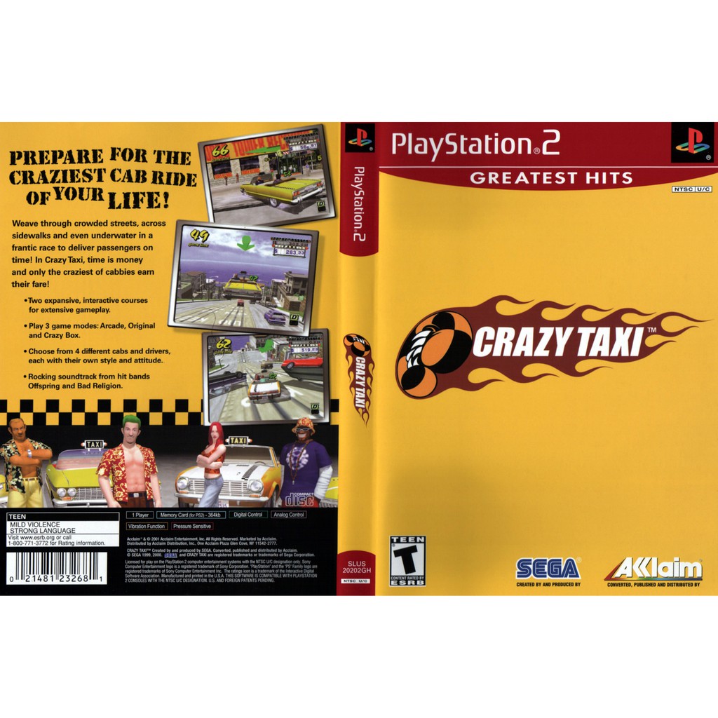 เกมส์ Crazy Taxi (PS2) สำหรับเครื่องที่แปลงระบบแล้วเท่านั้น